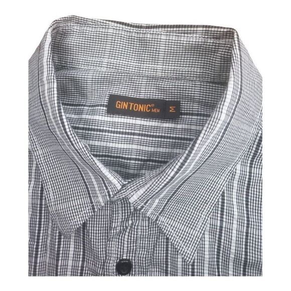 Gin Tonic Button Up Long‎ Sleeve Striped Sz M Shirt Men - Picture 7 of 7